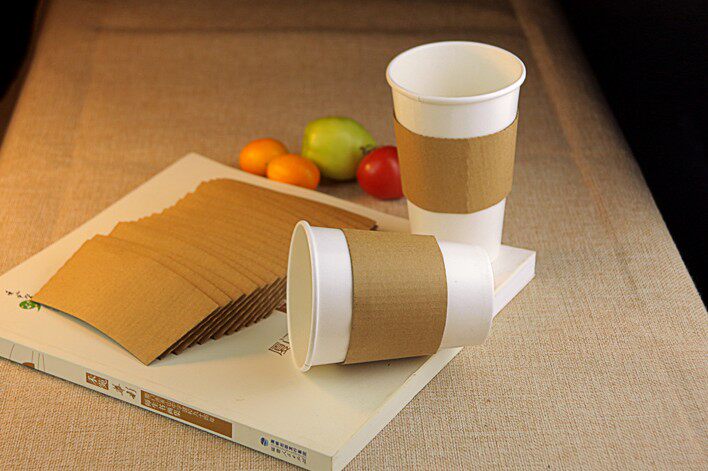 杯套一次性纸杯12盎司16oz咖啡杯瓦楞通用口径套包杯套