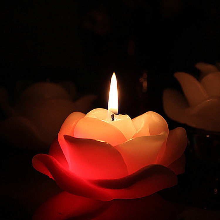 led浪漫玫瑰花蜡烛创意表白生日无烟无味七彩蜡烛