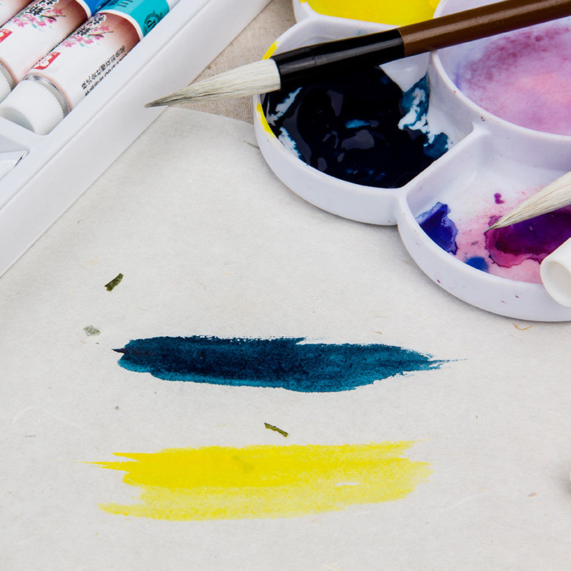 日本樱花18色国画颜料 樱花牌中国画颜料24/12色工笔山水画套装