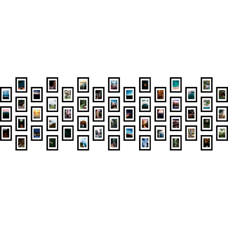长方形大幅照片墙30框52个相框组合背景墙企业文化墙培训机构企业-mc