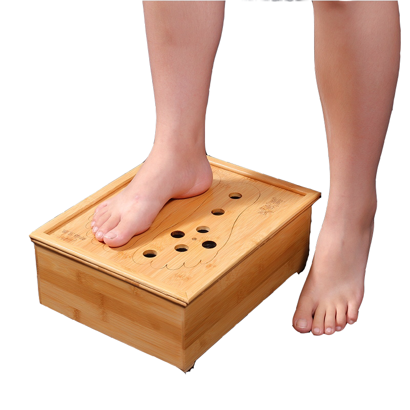 艾灸足部盒熏脚家用足底艾绒足灸盒竹制温灸足疗按摩温熏调理器