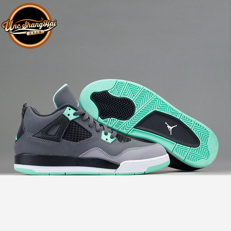 北卡大学airjordanaj4retrops灰绿low薄荷篮球鞋