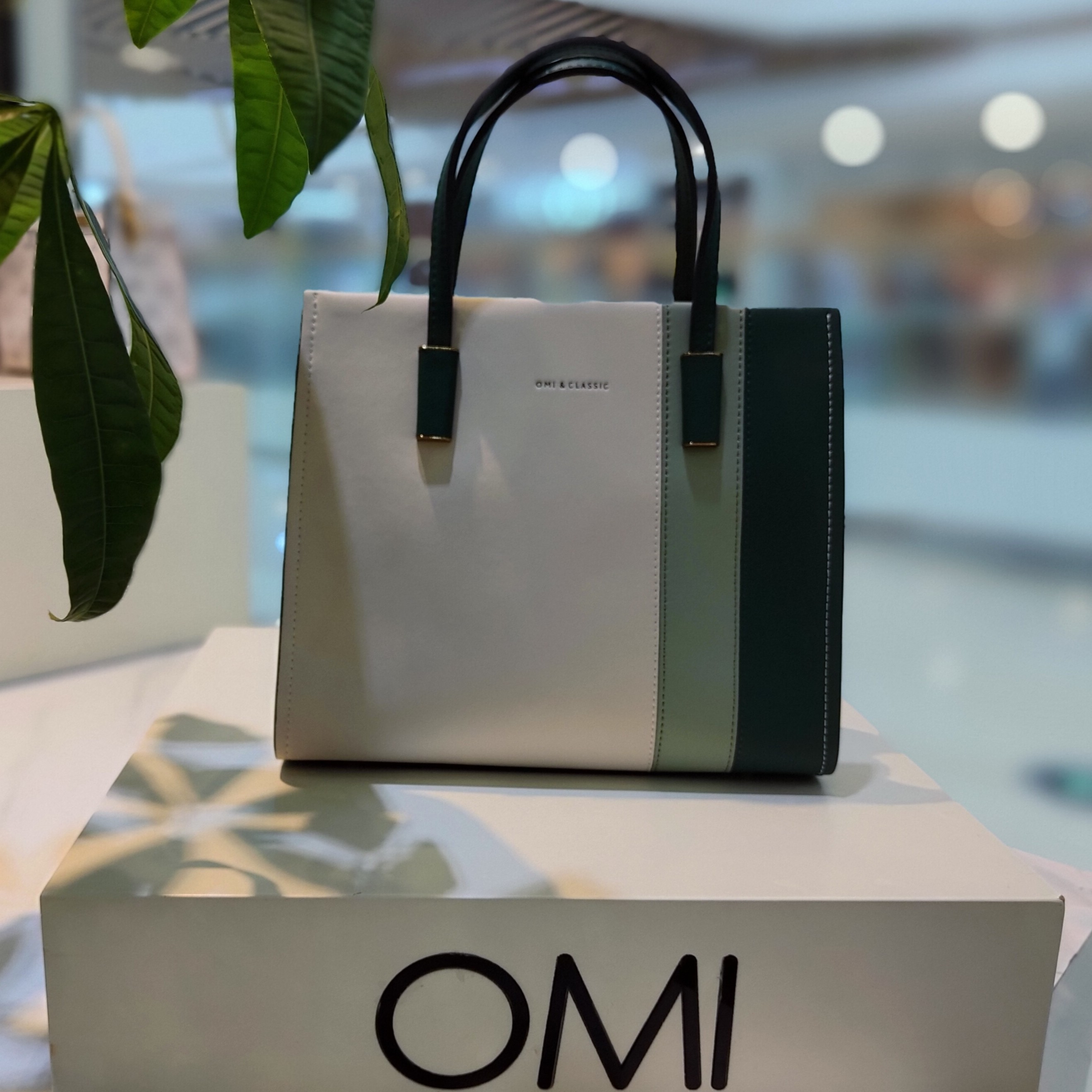 欧米omi单肩提包女潮撞色托特包单根手提包大容量托特包