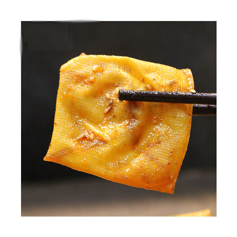 湖南平江特产馋嘴心香香辣黄金金泡泡豆皮小吃豆腐干