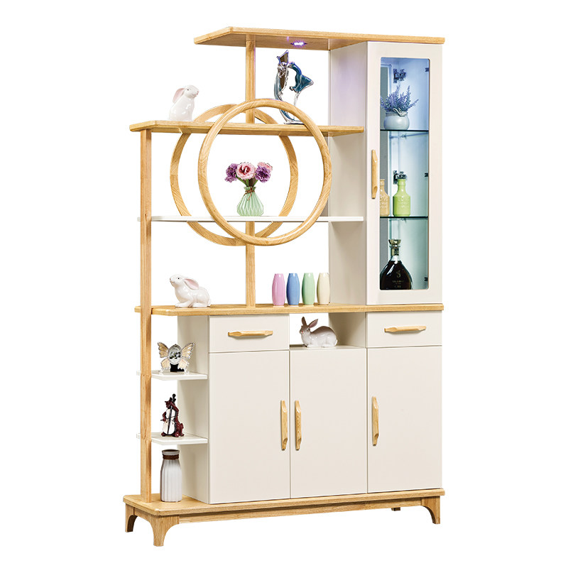 北欧实木间厅玄关隔断简约现代大容量进门门口门厅