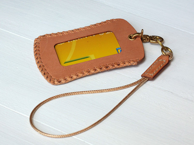 包邮新手工牛皮胸卡饭卡挂脖ic门禁公车学生卡套