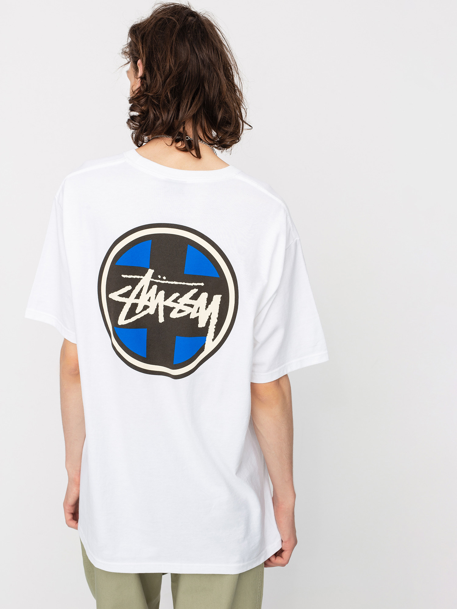 潮物woostussycrossdottee印花logo短袖情侣t恤