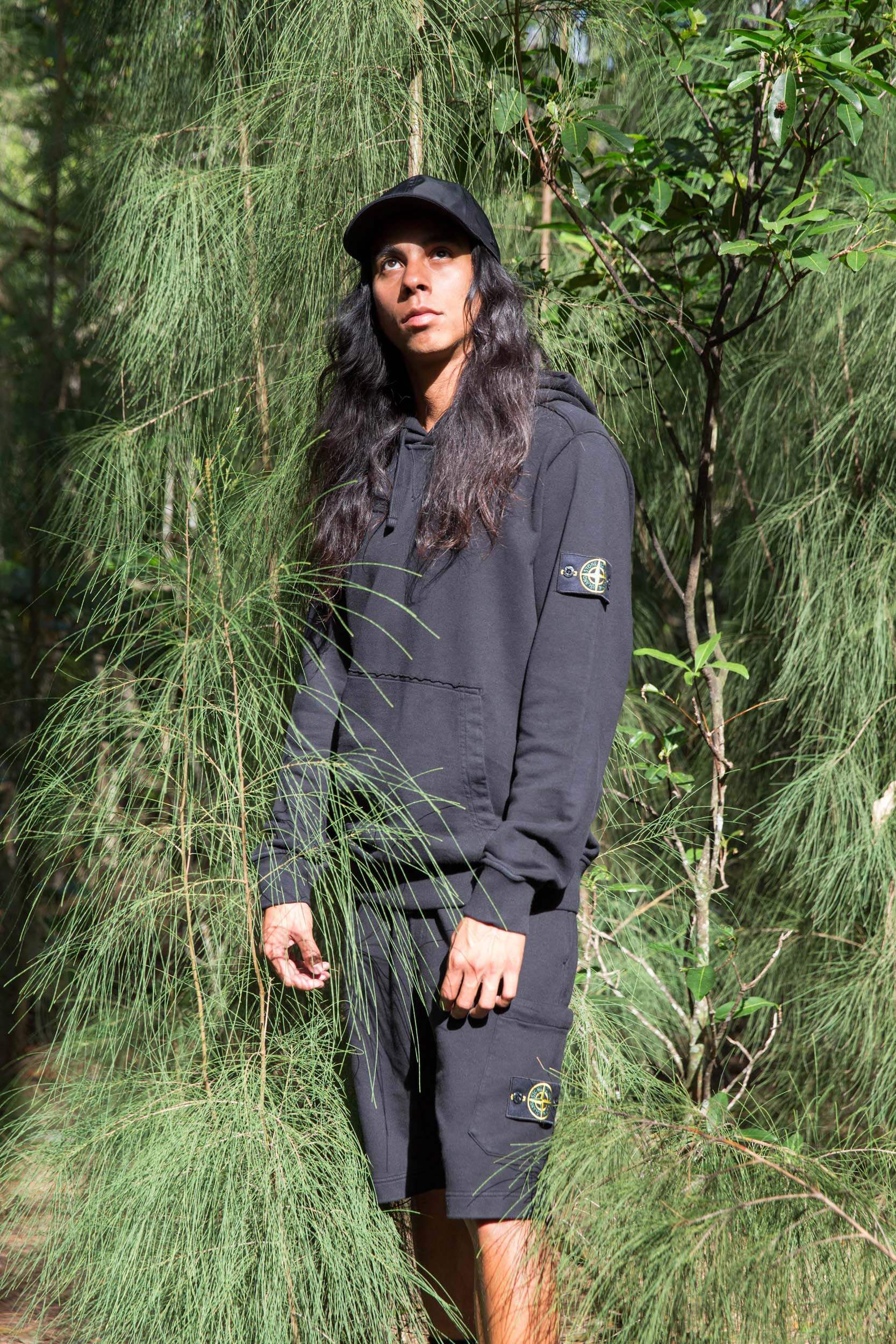 潮物woostoneislandbrushedfleecehoodie石头岛加绒帽衫卫衣