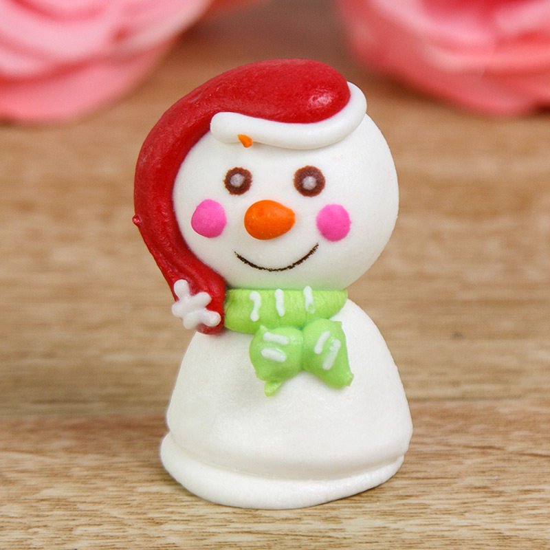 新年雪人造型蛋糕装饰糖人摆件卡通糖果小糖人翻糖公仔可食用糖果