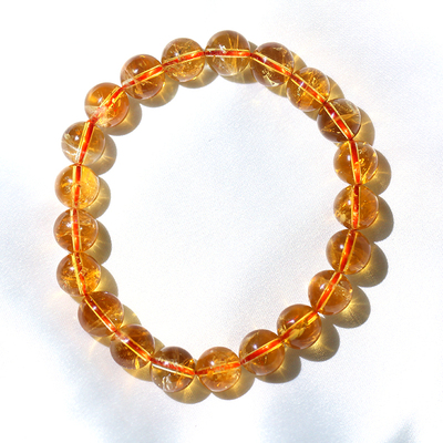 米莫珠宝天然巴西焦糖黄水晶手链招财黄晶手串女男饰品