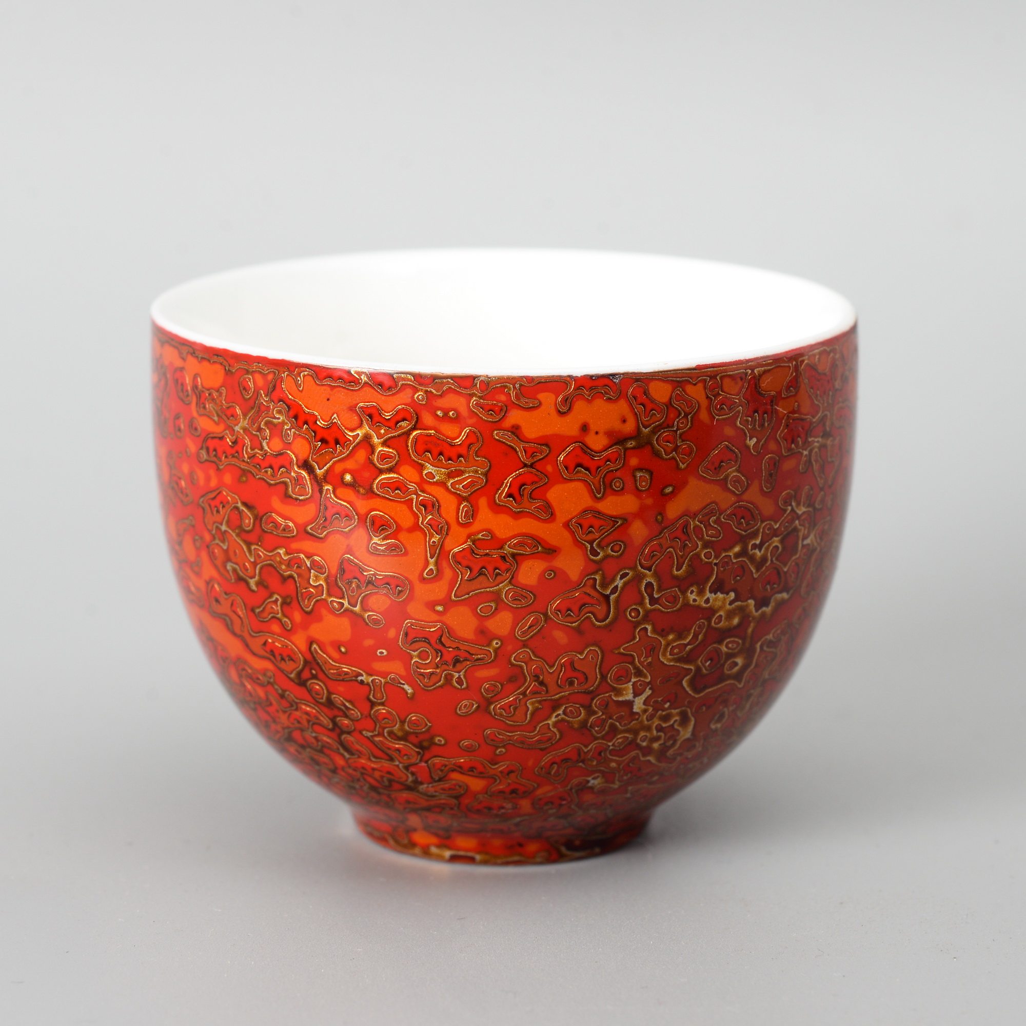 大漆天然无漆漆器犀皮非遗手工白瓷杯主人鎏银漆器