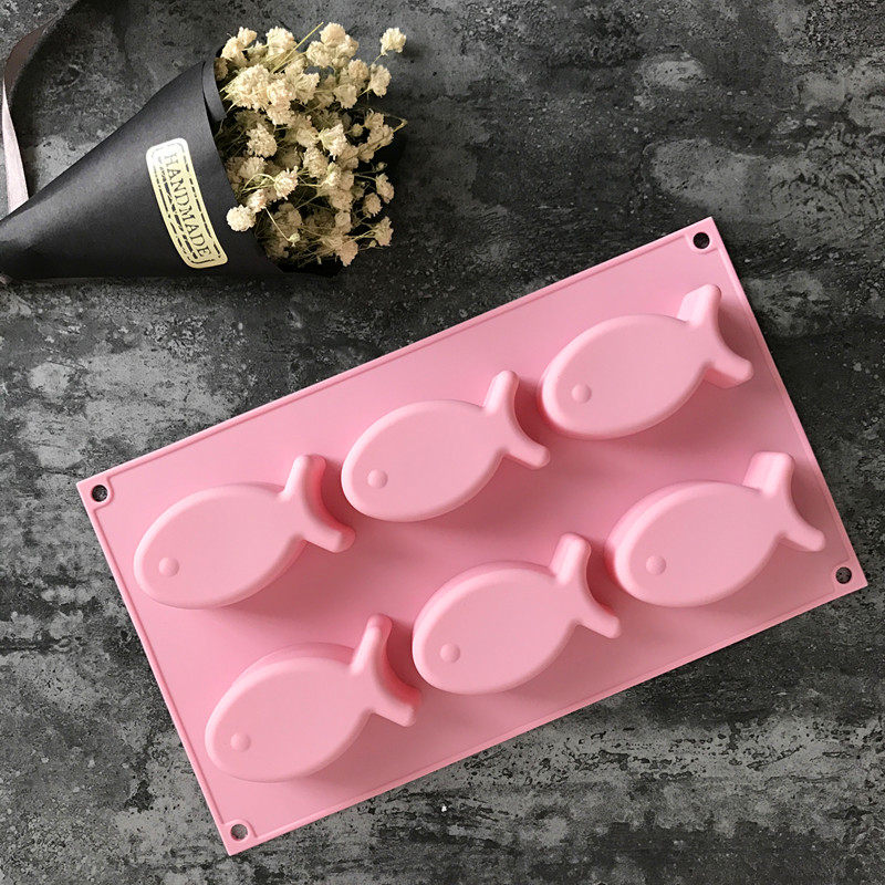 出口原单硅胶米糕蛋糕烘焙模具6连可爱粉色烘焙模具