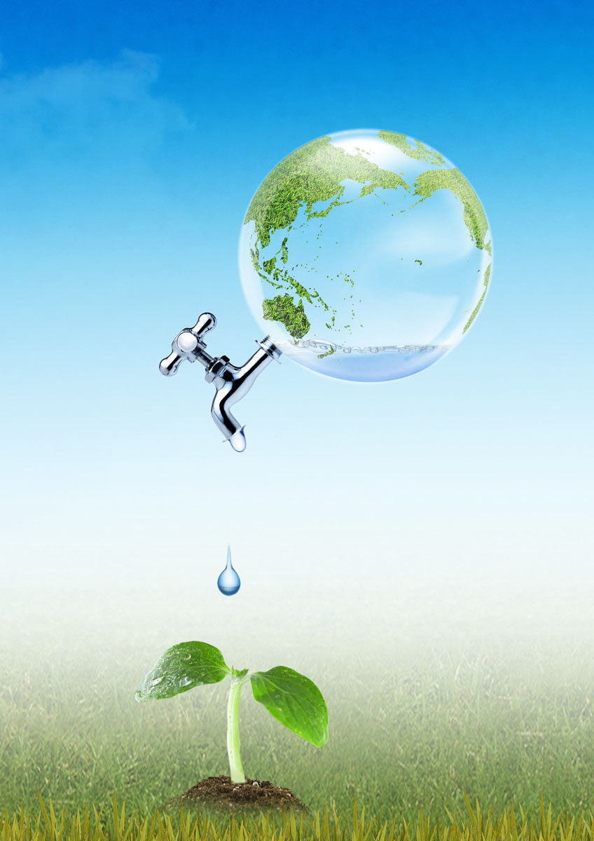 摆件海报印制展板素材贴纸节约用水标语宣传画摆件