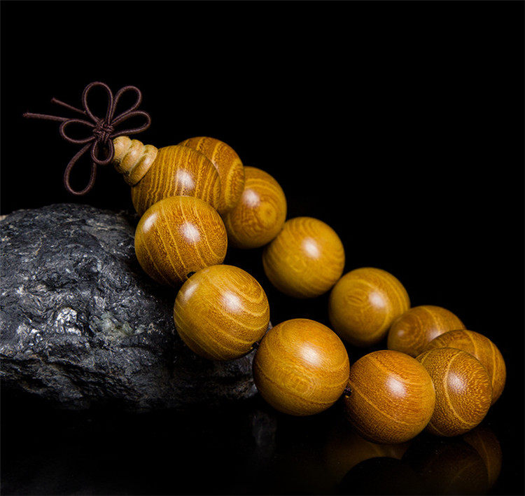 黄金手链手珠佛珠檀木纹路男款女士时尚百搭手链