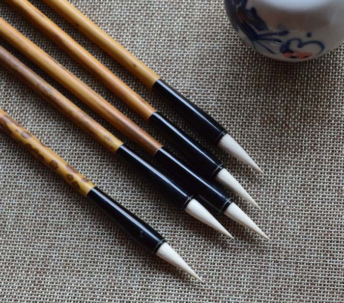 小楷生花笔庄老技师制作纯羊羊毫书法毛笔青峰毛笔