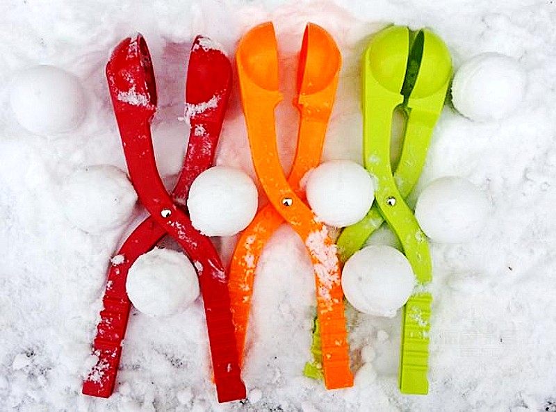 音 夹雪球夹子小鸭子堆雪人玩雪工具儿童打雪仗神器套装弹射枪发射器