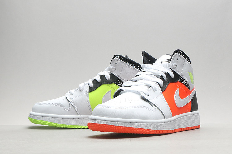 哄哄airjordanmidaj1gs黄橙鸳鸯篮球球鞋篮球鞋