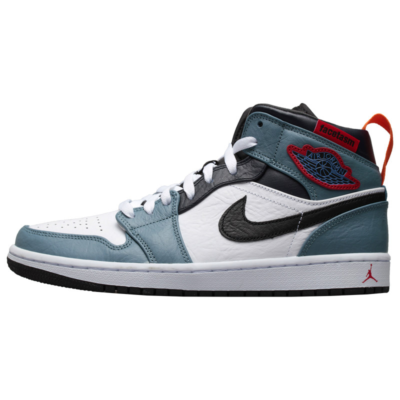 哄哄airjordanmidfacetasmaj1白黑蓝篮球鞋cu2802100篮球鞋