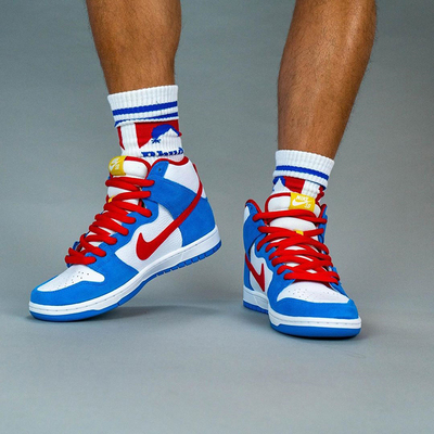 牛哄哄nike sb dunk high doraemon 哆啦a梦机器猫板鞋ci2692-400