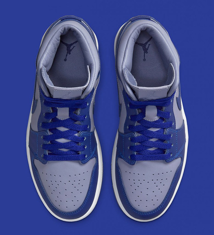 哄哄airjordanmidaj1灰蓝防滑轻便便中帮篮篮球鞋