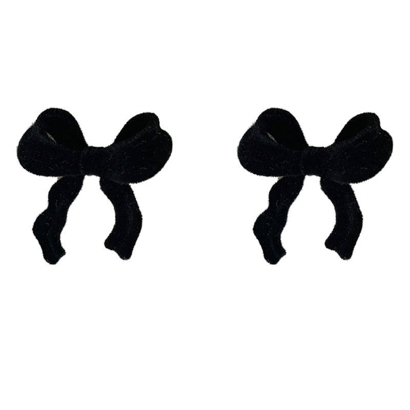 熙熙法式耳饰红色朴彩rose耳环公主蝴蝶结丝绒耳环