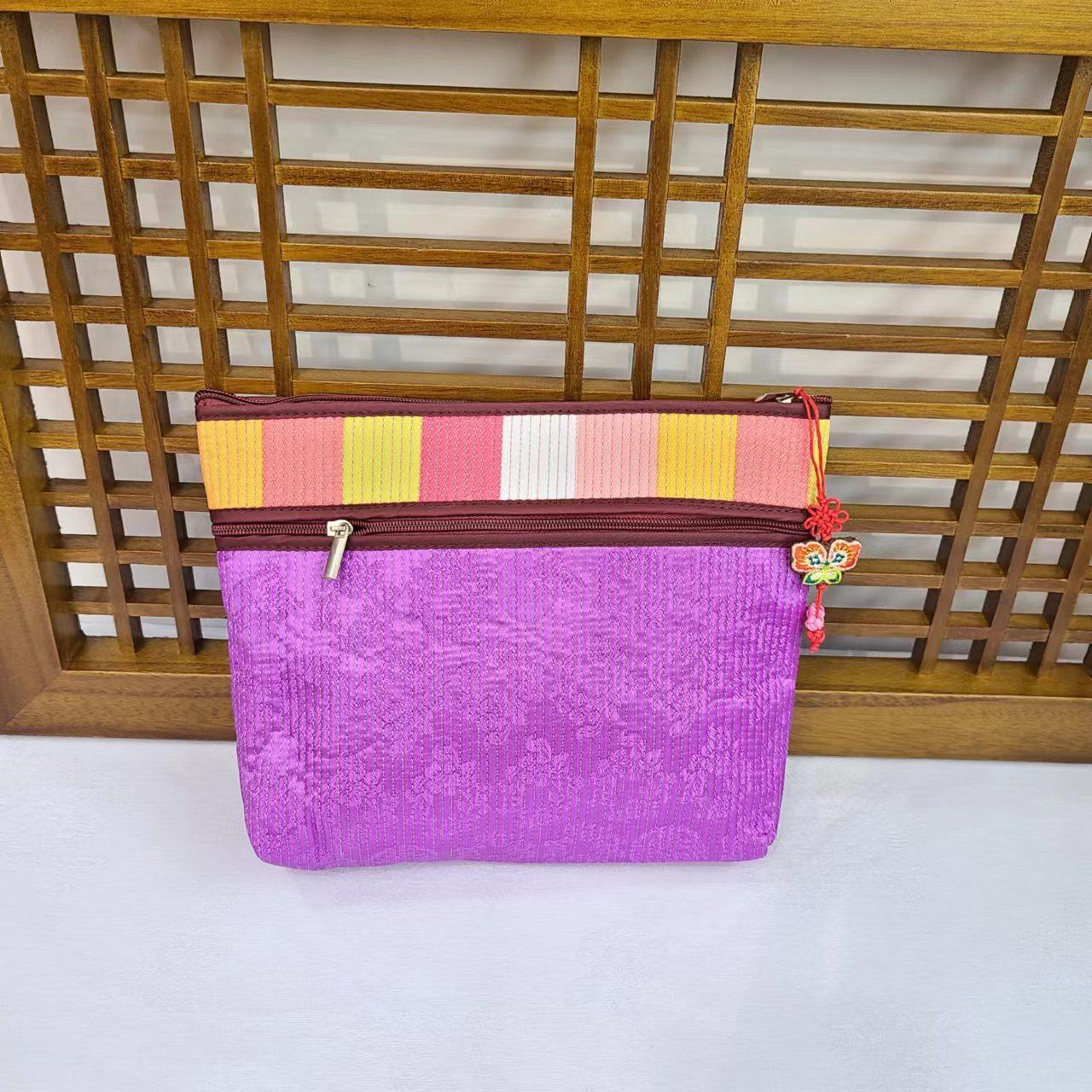 朝鲜彩条布回纹化妆包收纳包旅游纪念品韩国民俗工艺礼品其他收纳袋