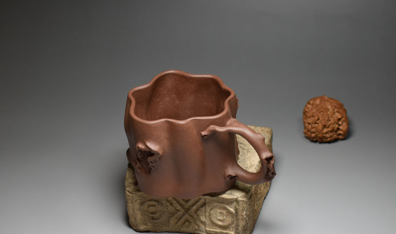 老缶出品手工紫砂树桩杯品主人210cc紫泥现货茶杯