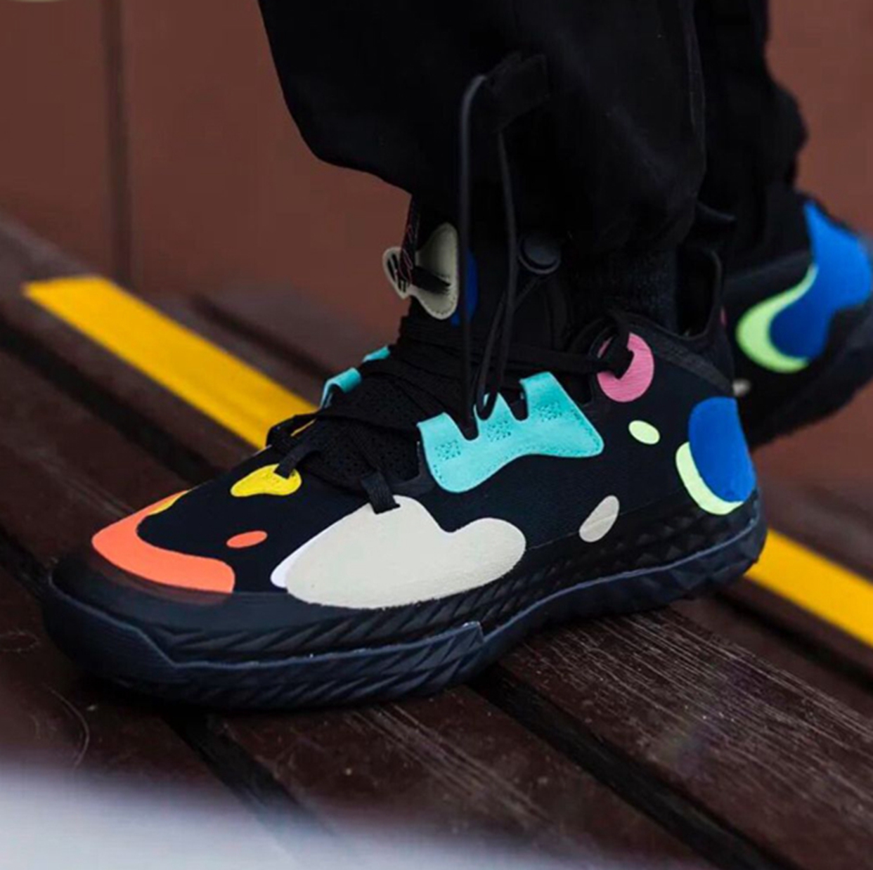 adidas阿迪达斯hardenvol哈登5代实战黑白缓震篮球鞋运动休闲鞋