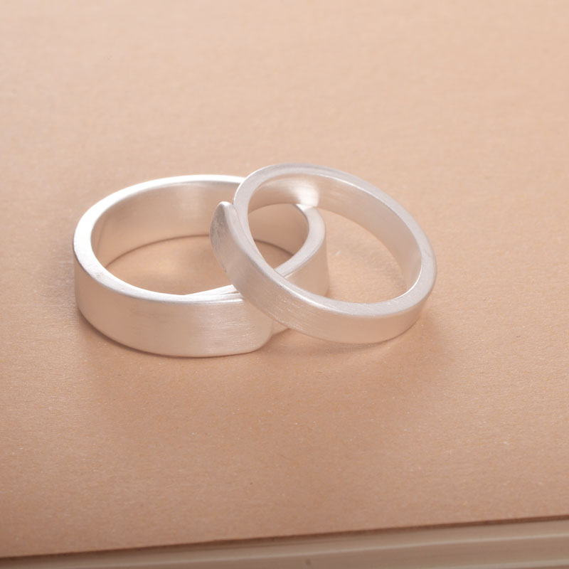 足银戒指情侣纯银古法指环男女一对活口介指戒指
