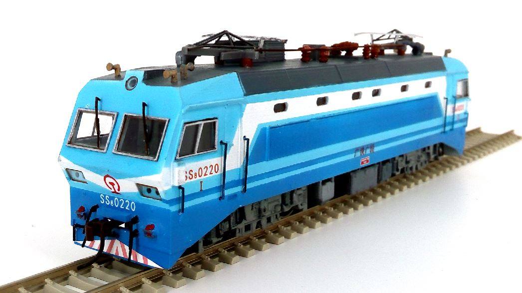 仿百万城 韶山8 ss8 火车模型ho电力机车无动力需要自己拼装上色