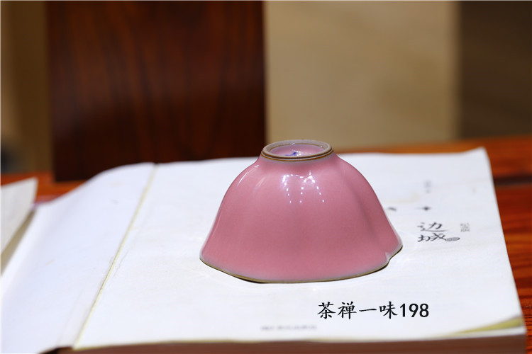 天启匠心张一作品粉釉开片汝瓷杯女神最爱茶碗主人杯梅花杯送礼 - 图2