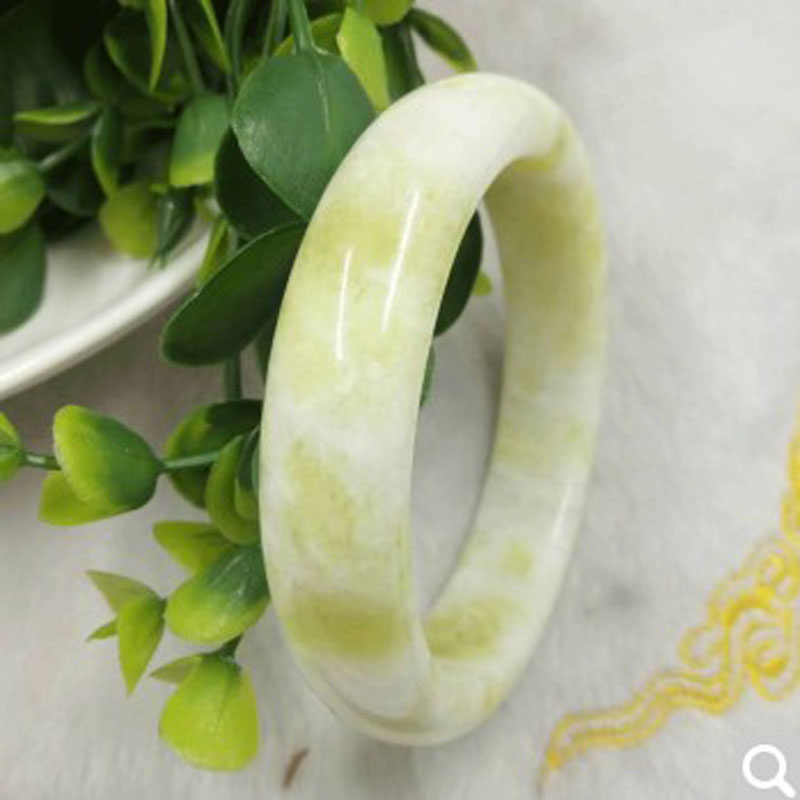 正品蓝田玉手镯子手镯天然陕西姜花玉玉镯女款手饰