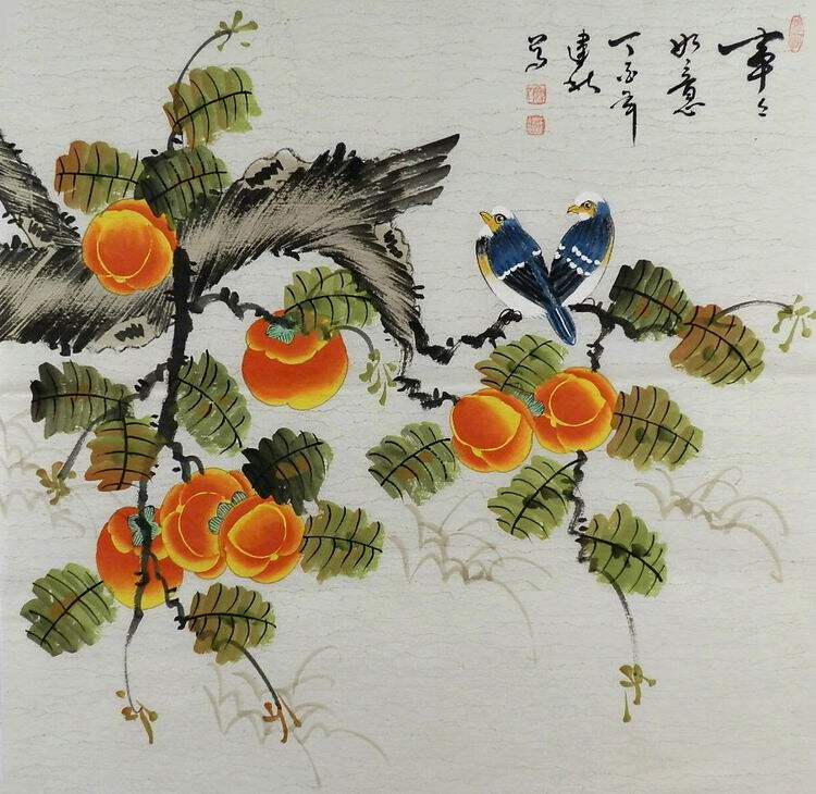 荷塘紫藤花鸟画国画斗方四尺gg手绘建秋王建秋国画