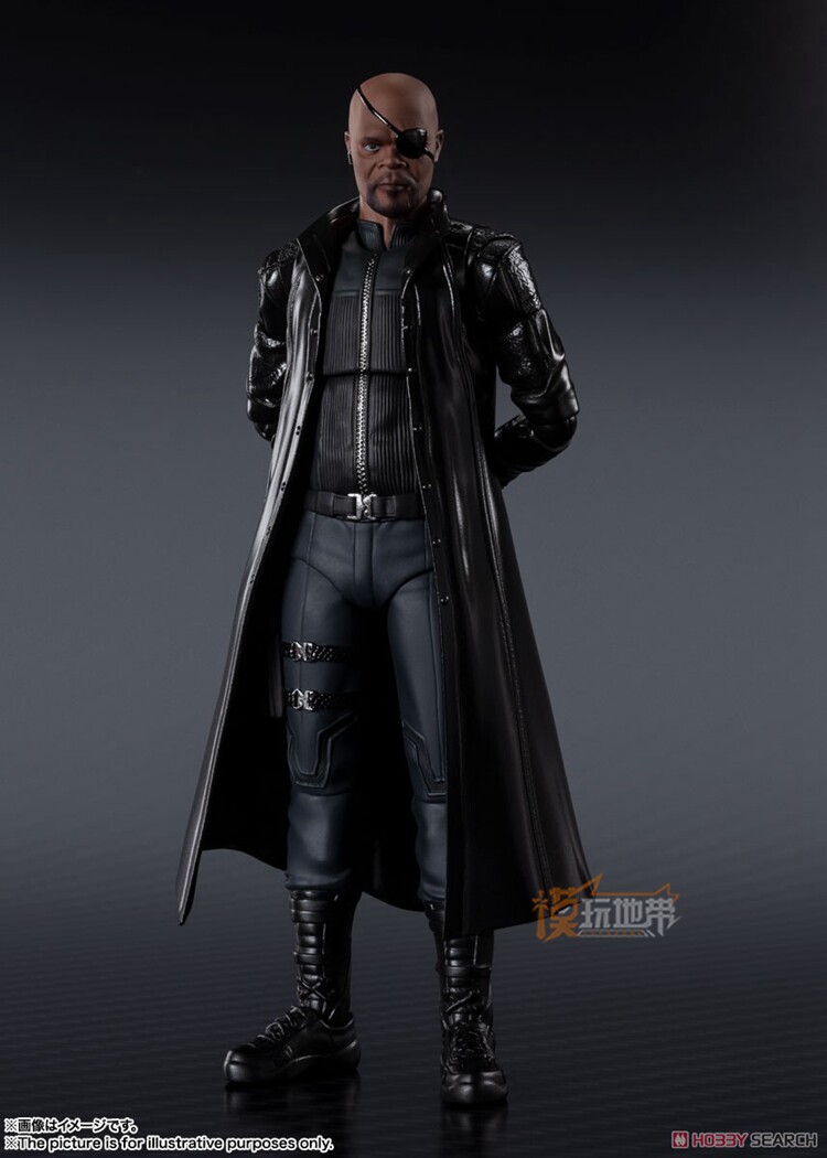 现货万代shf复仇者联盟神盾局局长尼克弗瑞独眼手办