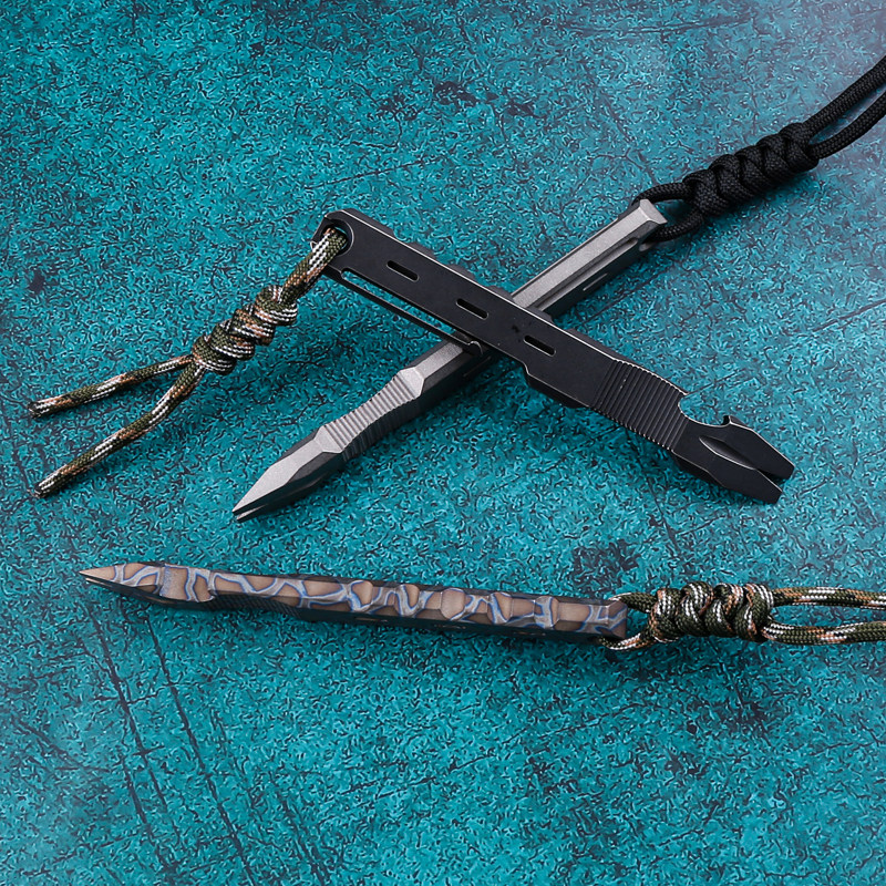 迪科尔tc4钛合金撬棍撬棒户外求生生存防身酷棍多功能组合工具