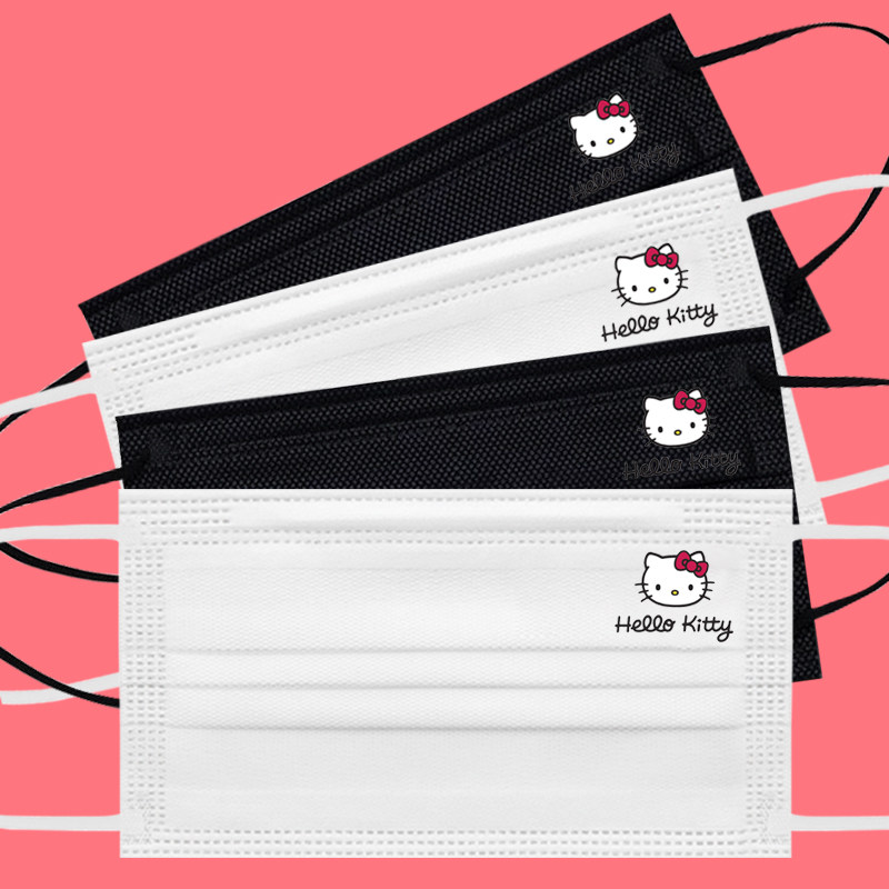 星黛口罩logo印花创意个性可爱大人白色一次性卡通口罩