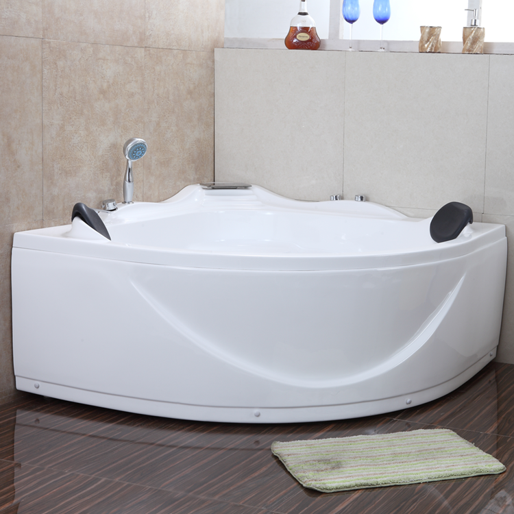 现代扇形亚克力浴缸双人恒温加热按摩冲浪成人普通浴缸