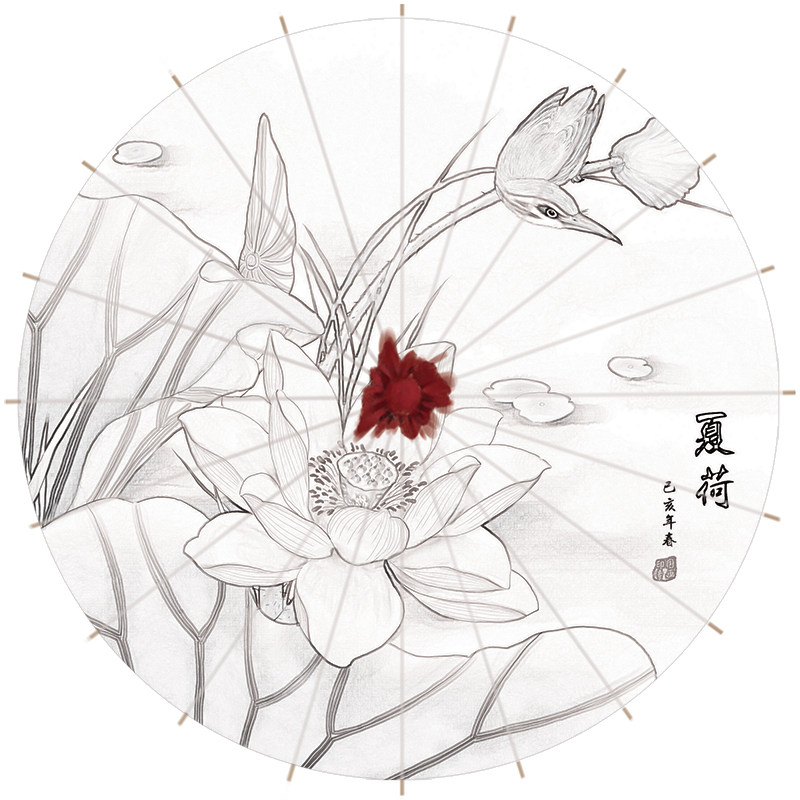 空白油纸纸伞diy儿童幼儿园手工手工制制作材料工艺伞