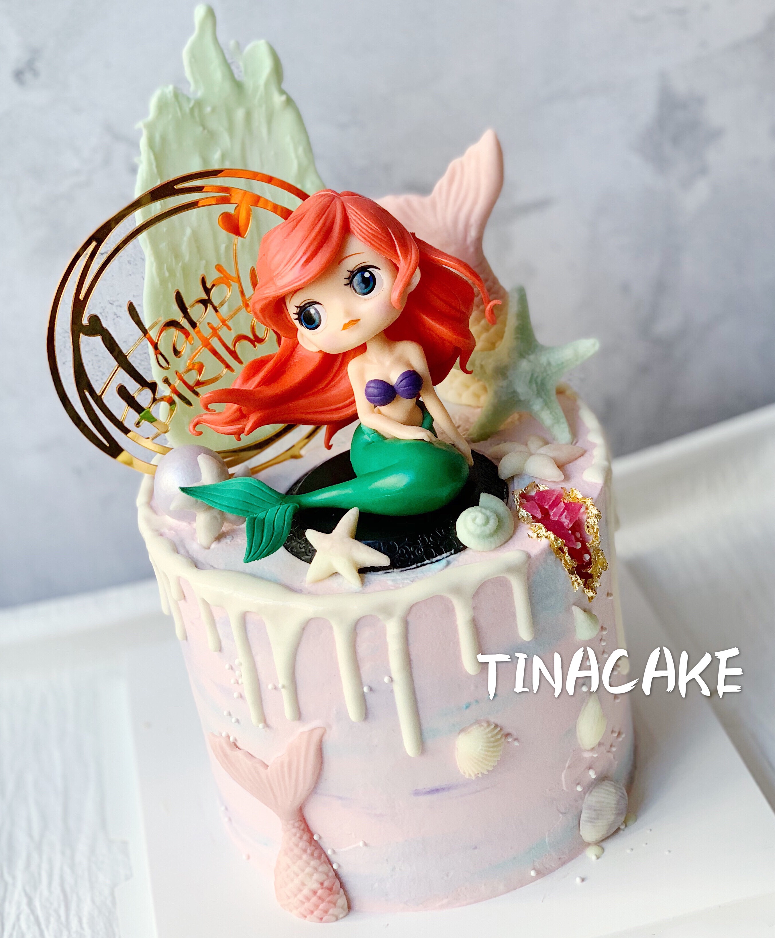 创意儿童卡通女孩迪斯迪斯尼尼美人鱼公主生日蛋糕动物新鲜生日蛋糕
