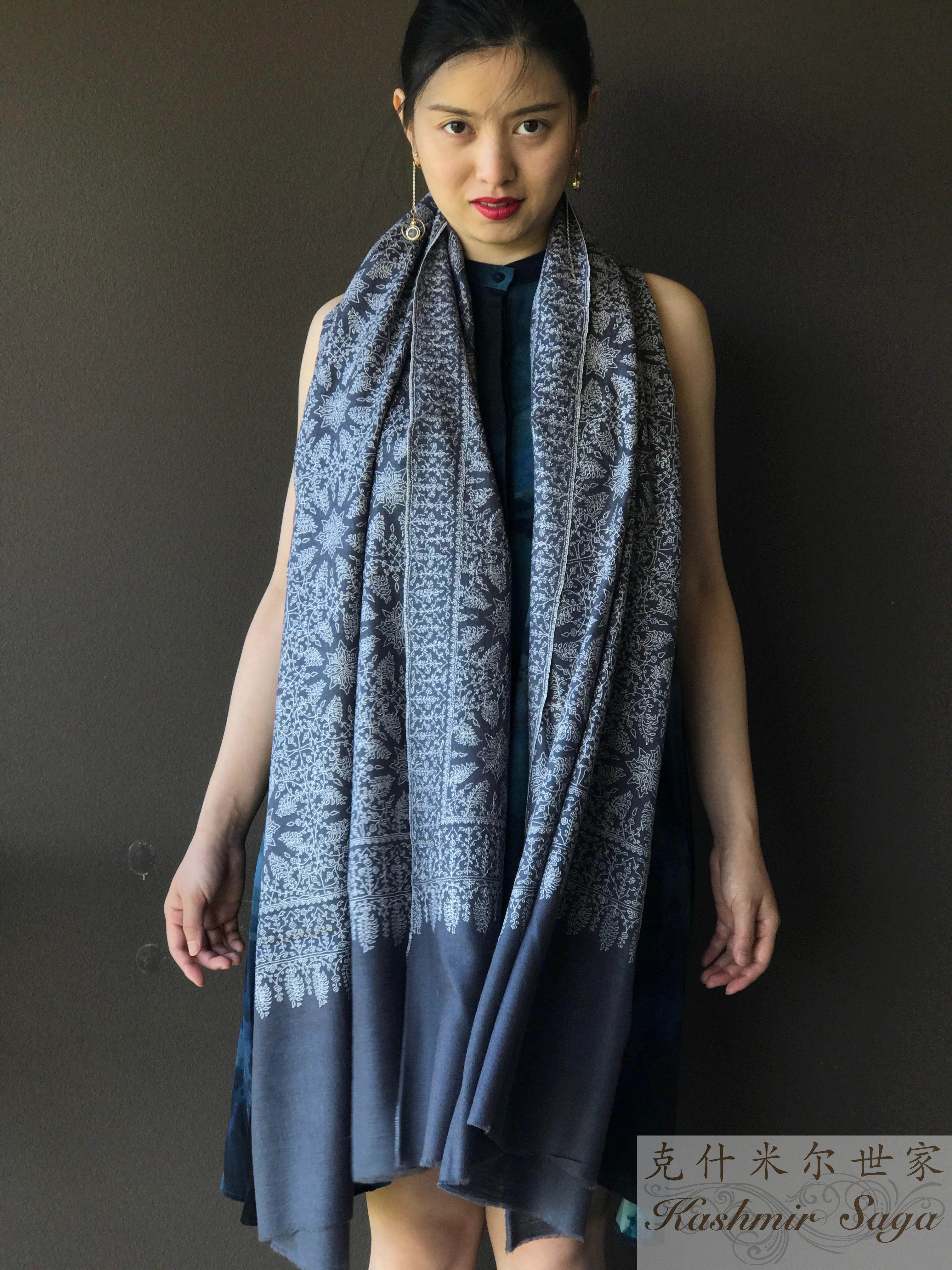 印度克什米尔羚羊绒手工kani卡尼披肩 直播披肩专拍