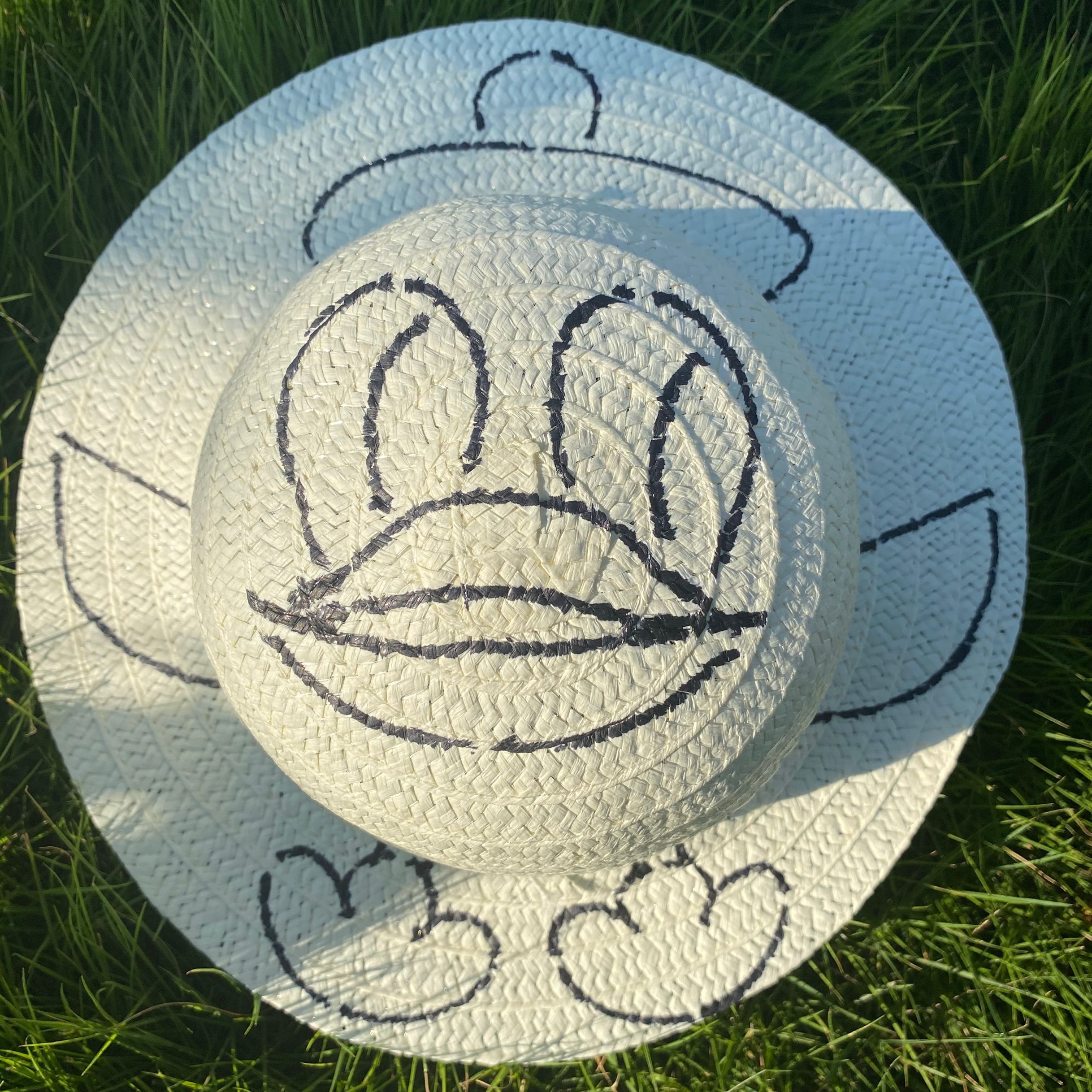 儿童diy绘画草帽手绘涂鸦彩绘卡通帽子幼儿园帽子