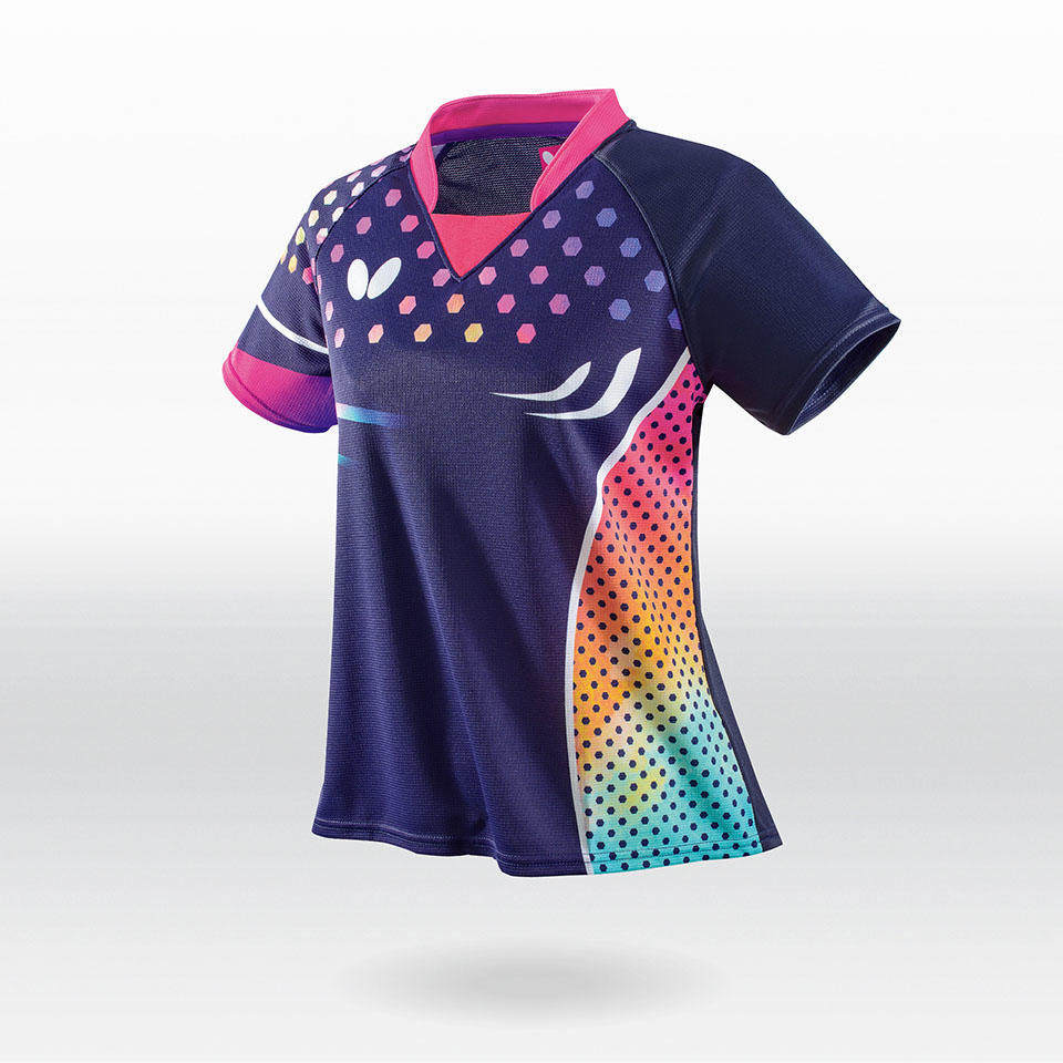 日本butterfly蝴蝶乒乓球服女宽松短袖透气速干运动服乒乓球服