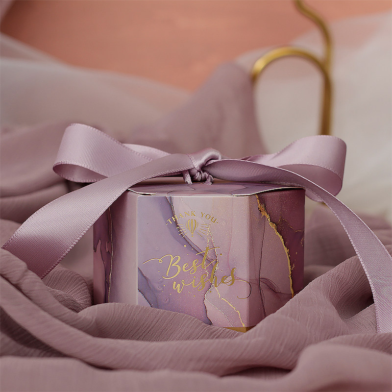 伴手婚礼喜糖淡紫色玛瑙糖盒礼盒潮流礼品盒糖盒