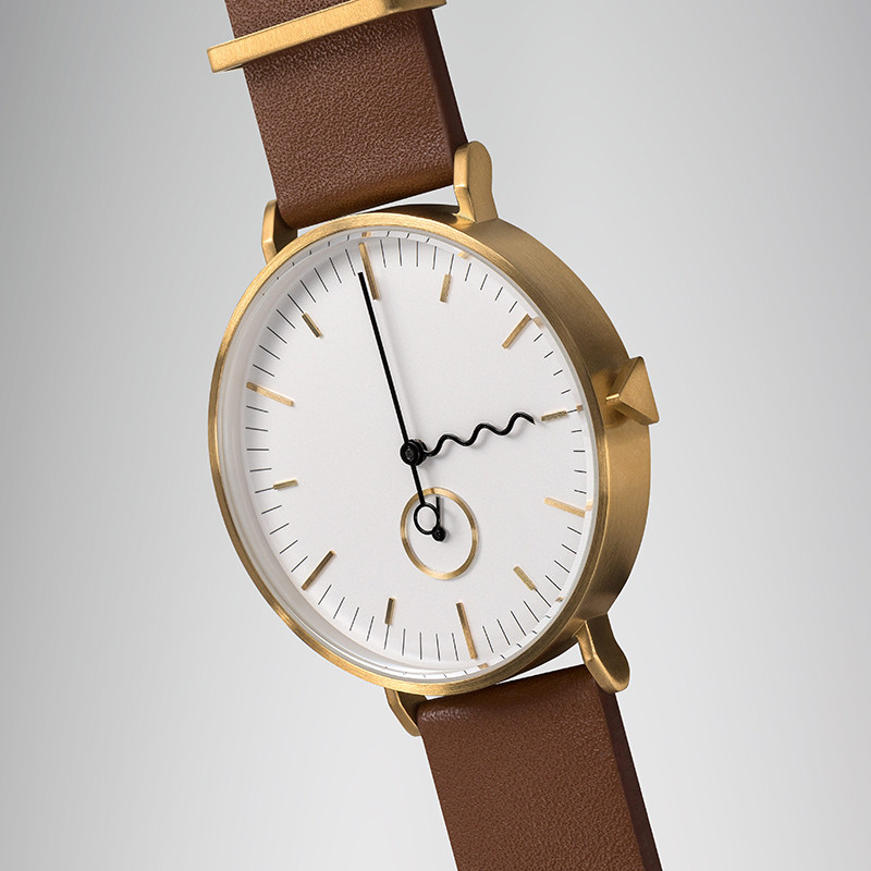 官方授权澳洲设计师品牌aark波浪指针另类石英男表欧美腕表