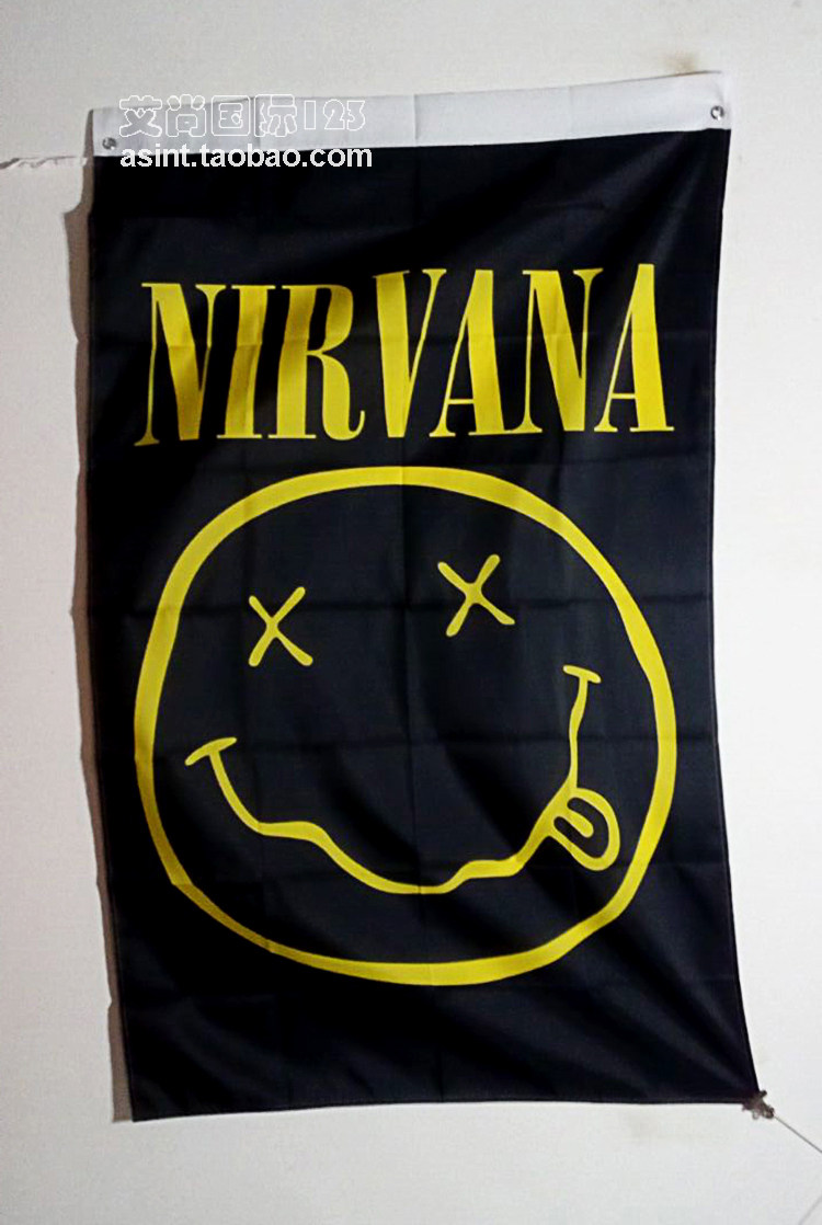 音乐乐的摇滚乐队标志旗帜定制144x96cm竖幅金属节日装扮用品