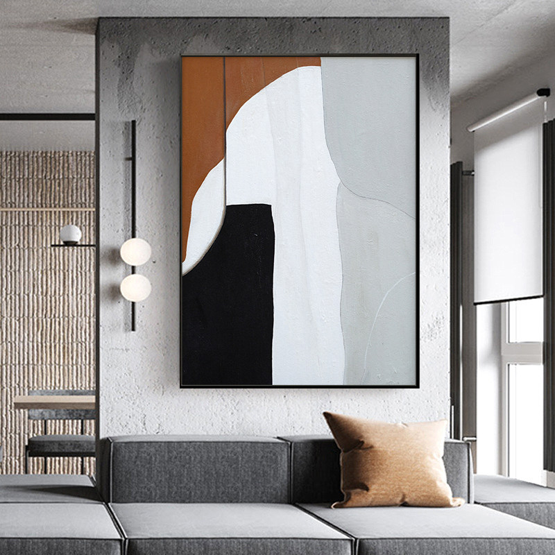 装饰画黑白灰极简入户走廊玄关样板装饰艺术轻奢现代装饰画