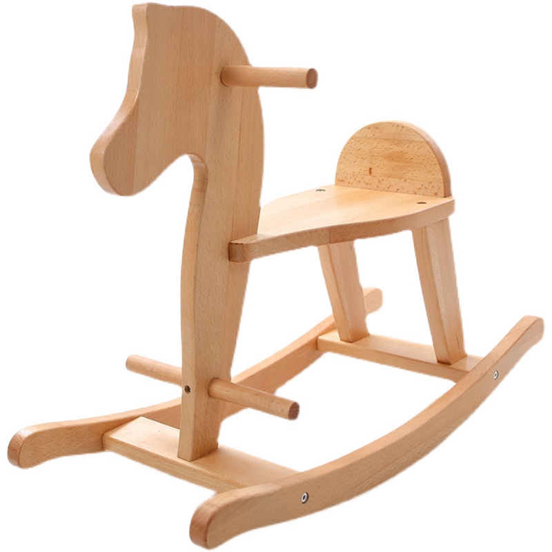 牙牙出品榉木实木宝宝木制儿童摇马木马摇椅摇马
