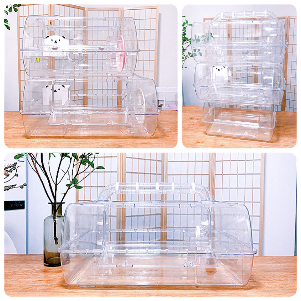预售两周388元72大双子透明亚克力仓鼠笼47透明底刺星球日本品高