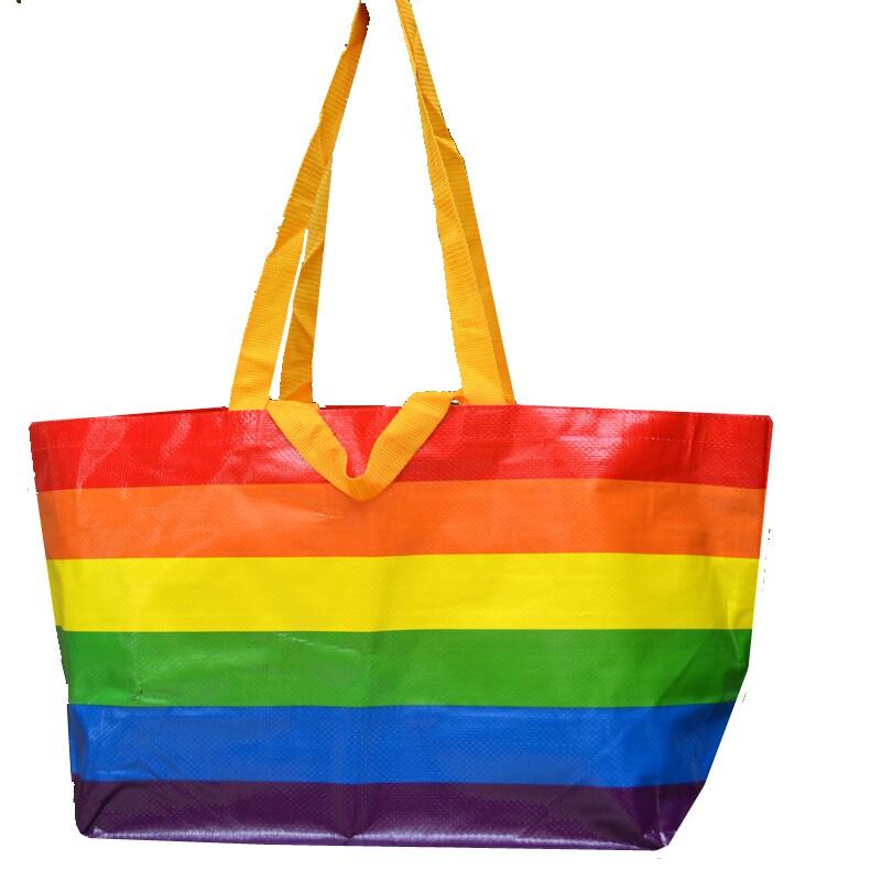 彩虹手提收纳礼品袋时尚礼品时尚袋子手提袋购物袋条纹购物袋