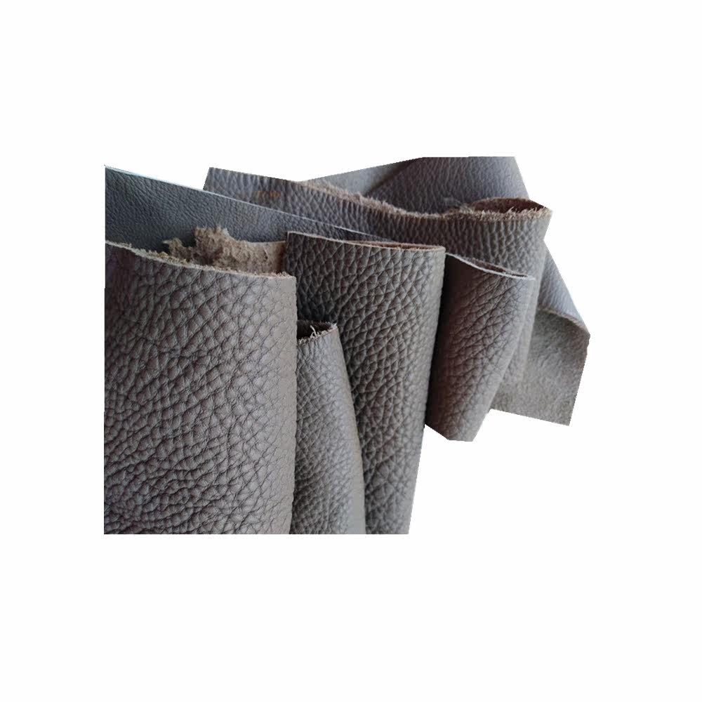 深灰色头层羊皮边角料皮子真皮皮革面料碎皮皮料边角料